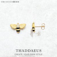 Stud Earrings Bee Dancer Europe Style Fashion Jewerly For Women Nature Gift In 925 Sterling Silver