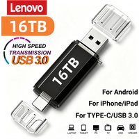 Lenovo 16TB 2-in-1 OTG USB-Stick 3.0 Typ C 8TB 2TB Pendrive für iPhone Huawei Xiaomi Android Laptop Speicherstick