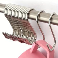1/5/10/20Pcs Stainless Steel S Shaped Hook Kitchen Bathroom Clothing S-shaped Hanger Hooks Multifunctional Metal Hanging Hook