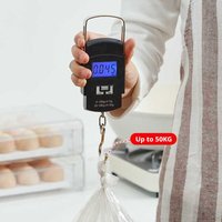 Portable Hanging Luggage Scale 50kg LCD Display Digital Travel Suitcase Baggage Weight Scale with Ruler