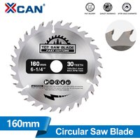 XCAN 1pc 160mm Circular Saw Blade 16/24/30/48/60/80T TCT Wood Cutting Disc Bore 20mm Woodworking Cutting Tools