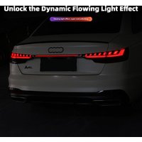 LED Through-Type Taillight Assembly For Audi A4L A4 B9 2020–2023 Rear Bumper Upgrade Dynamic Flowing Light Turn Signals Lamp