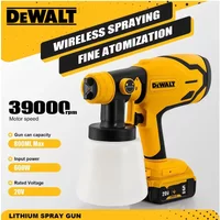 Dewalt Cordless Electric Spray Gun 800ML Portable Paint Sprayer High Power Auto Furniture Coating Airbrush For Dewalt Battery
