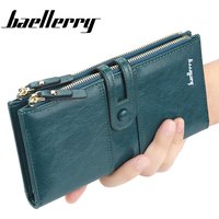 Portefeuilles longs en cuir PU pour femmes, porte-cartes de qualité supérieure, classique, fermeture éclair, marque, 2023