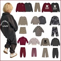 Boys Clothes 2025 New Winter Leopard Print Velvet Kids Sweatshirts and Pants Fashion Long Sleeve Girl Dress Child Set