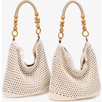Women's Woven Hobo Bag, Straw Crochet Tote Bag Summer Beach Shoulder Bag, Large Capacity Handbag for Vacation Travel Daily Use,