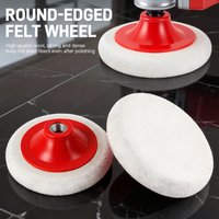 4.5“/5” Wool Felt Polishing Wheel with M14 Thread Angle Grinder Buffing Pad Metal Rust Removal, Stainless Steel, Marble, Wood