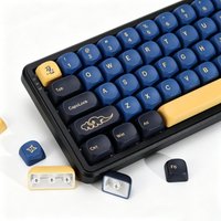 KBDiy GMK Blue Samurai Keycap Retro KOA MOA PBT Keycaps ISO Custom For 75% 60% Magnetic Gaming Mechanical Keyboard KIT Key Caps