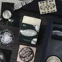 46Pieces Fantasy Label Astronomical Planetary Handbook Decorative Materials Notebook Box stickers Planet Scrapbook Stickers 4CM