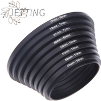 Hot 37-49 49-52 52-55 55-58 58-62 62-67 67-72 72-77 77-82mm Metal Step Up Ring Len Adapter Filter Set Aluminum Ring Universal Le