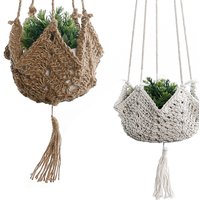 Hand Woven Macrame Flower Pot Net Cotton Numb Rope Hat Hanging Potted Hanging Basket Flowerpot Hanging Basket