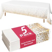 5pcs Premium Disposable Table Cloth Table Cloths for Parties Decorative Tablecloths for Rectangle Tables,Disposable Tablecloths