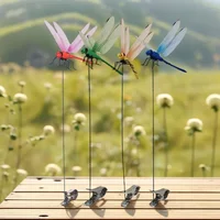 Simulation Dragonfly Shape Decoration Clip Creative Outdoor Garden Lawn Yard Ornament Insect Fly Repellent Home Landscape Decor