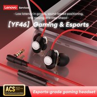 NEW Lenovo YF46 Wired Headphones In-Ear Gaming Earphones 3.5mm/Type-C Lightweight Earbuds With Mic For Mobile Phones Computers