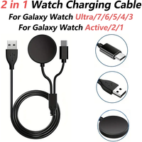 2 in 1 Charger for Samsung Watch 7/6/5/4 & for S24/S23/S22 -USB C Fast Charging Cable, Travel Cord for Watch & Phone