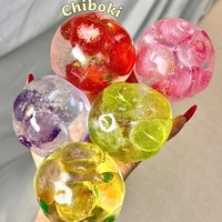 Chiboki! Glass Fruit Series! Thin-skin Moldable Squishy Balls with Vaseline Texture Texture