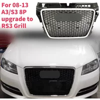 For RS3 Style Front Sport Hex Mesh Honeycomb Hood Grill for A3/S3 8P 2009 2010 2011 2012 2013 New