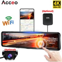 4K Rearview Mirror Driving Recorder Night Vision Loop Recording Dash Cam Optional 1080P Rear Camera Reversing Image Car DVR