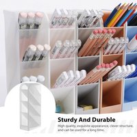Creative Transparent PP Pen Holder Desk Organizer with Multiple Slots for Office Home School Supplies Large Capacity Storage Box