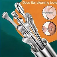 Ear Cleaner 10Pcs/Set Earpick Ear Wax Remover Ear Spoon Curette Ear Cleaning Spiral Earpick Easy Earwax Removal Ear Care Gadget