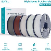 SUNLU PLA Marble Filament 1.75mm Neatly Wound Natural Marble Texture 600mm/s High Speed PLA Filament for Most FDM 3D Printer 5KG