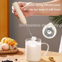 Wireless Milk Frother for Coffee, Electric Handheld Mixer with Cappuccino Maker, Mini Egg Beater for Cooking and Milk Foam