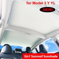 Osłona przeciwsłoneczna do Tesla Model Y YL Juniper Standard Model 3 Highland 2025-2019 2026 LAUNCH, materiał Ice Cloth, klamra, szyba przeciwsłoneczna przednia, tylna, szyberdach, okno dachowe.