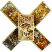 Tarot Mucha Cards A 78 Oracle English Visions Divination Edition Borad Playing Games