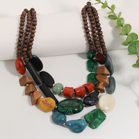 Statement Boho Beaded Necklace handmade for Woman Girl Wedding Party Jewelry