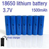 18650 battery 3.7V lithium rechargeable lithium battery 1500mAh with free 4.2V 1A USB charger for flashlight headlamp LED light