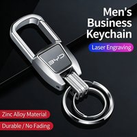 Car keychain personalized luxury Minimalist Metal Keyring leather Non-fading Businessman Anti-Lost for BYD Seal u Han Tang Song