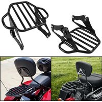 Motorcycle GlossBlack Detachable Two Up Pak Luggage Rack For Harley Touring Road King Street Glide FLHX FLHR Tour Pack Pak 09-25
