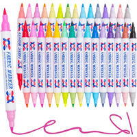 30Colors Dual Tip Fabric Markers Pens-Indelible and Permanent Fabric Paint-Clothing Canvas Tote Bags T-Shirt and Shoe.