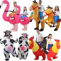 Adult Inflatable Costumes Halloween Carnival Party Animal Role-playing Outfits Satge Performance Wear Funny Flamingo Pony Suits