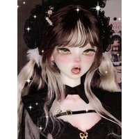 SD BJD doll 1/4 hakimi little retarded boy with missing teeth and a big head, makeup for boys and girls, high-end resin head,