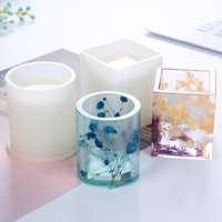 Silikon Form Epoxy Harz Mold DIY Stift Container Organizer Platz Runde Lagerung Halter Silica Formen Handwerk Schmuck Machen Charms