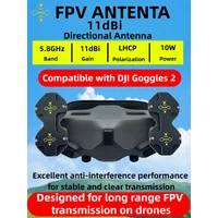 11dBi LHCP FPV Patch Antenna 5.8GHz Directional High Gain for DJI Goggles 2 Long Range Digital HD Transmission