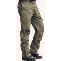 2025 Men's Cargo Pant Cotton Outdoors Tactical Pant Men Vintage Camo Green Work Many Pocket Cotton Camouflage Black Trouser