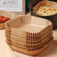50pcs/set Disposable Air Fryer Paper Liner 23CM Oil-proof Water-proof Airfryer Disposable Cooking Paper Trays Baking Paper