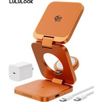 3 in 1 Charging Station for Apple -Qi2.2 25W Magnetic Wireless Charger for iPhone,Apple Watch,AirPods,Travel Fast Charging Stand