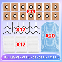 Kompatybilny z ( iLife V9 / V9 Pro / G9 / G9 Pro / A12 Pro ) Części do odkurzacza filtr szczotka boczna ściereczka mop worek na kurz akcesoria zamienne