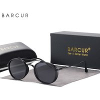 BARCUR Polarisierte quadratische Sonnenbrille für Damen, klassische runde Sonnenbrille für Herren, Brillenzubehör, Oculos Gafas De Sol