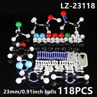 118Pcs Organic Chemistry Molecular Model Kit Ball-and-Stick Set Build Alkenes Benzene Ring Structure Teaching Aid LZ-23118