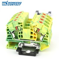 Bornier modulaire sur Rail Din PT16-PE, connecteur de fil de câble électrique 16 mm2, bornes enfichables de mise à la terre PT 16-PE
