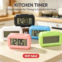 LED Digital Alarm Clock with Temperature Timing Function Multifunctional Desktop Timer for Kitchen Bedroom Office Home Decor