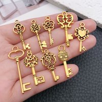 20/100pcs Mini Key Series (Includes Antique Gold/Bronze/KC Gold/Bright Silver Finishes) - Ideal for Handmade Jewelry Crafting"