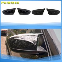 2pcs Excellent Facelifted Side Wing Modified for BMW X5 E70 X6 E71 2008-2013 Mirror Cover Caps Bright Black Carbon Fiber Pattern