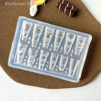 【MAX-22】3D Cake Cream Skirt Bowknot Ribbon Acrylic Mold Nail Art Decorations DIY Design Silicone Nail Art Mold Template
