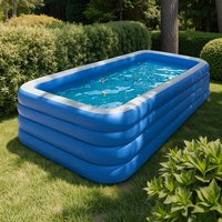 New Blue-and-white Large Swimming Pools in Multiple Sizes (3-ring and 4-ring), Extra-large Inflatable PVC Pools