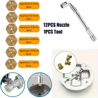 Brass Nozzle Set 12PCS For Gas Stove Conversion Natural Gas G25 Cooktops 0.5/0.7/0.8/0.9/0.95/1.1mm With Sleeve